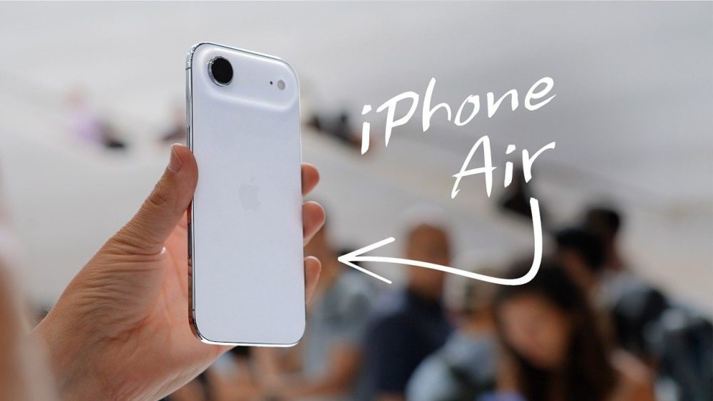 Close-up of the ultra-thin titanium body of the iPhone 17 Air
