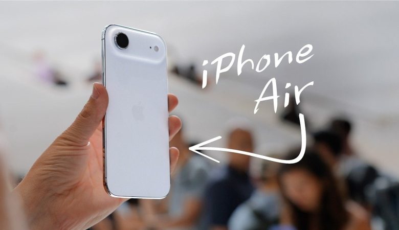 Close-up of the ultra-thin titanium body of the iPhone 17 Air