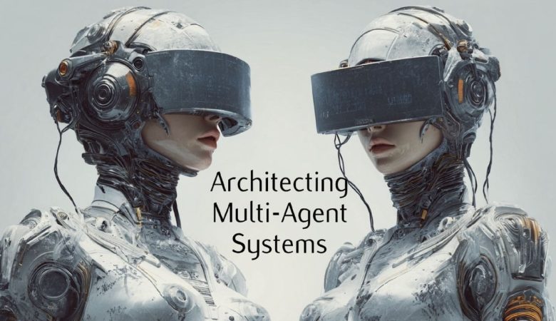 Illustration of multi-agent AI systems collaborating with humans