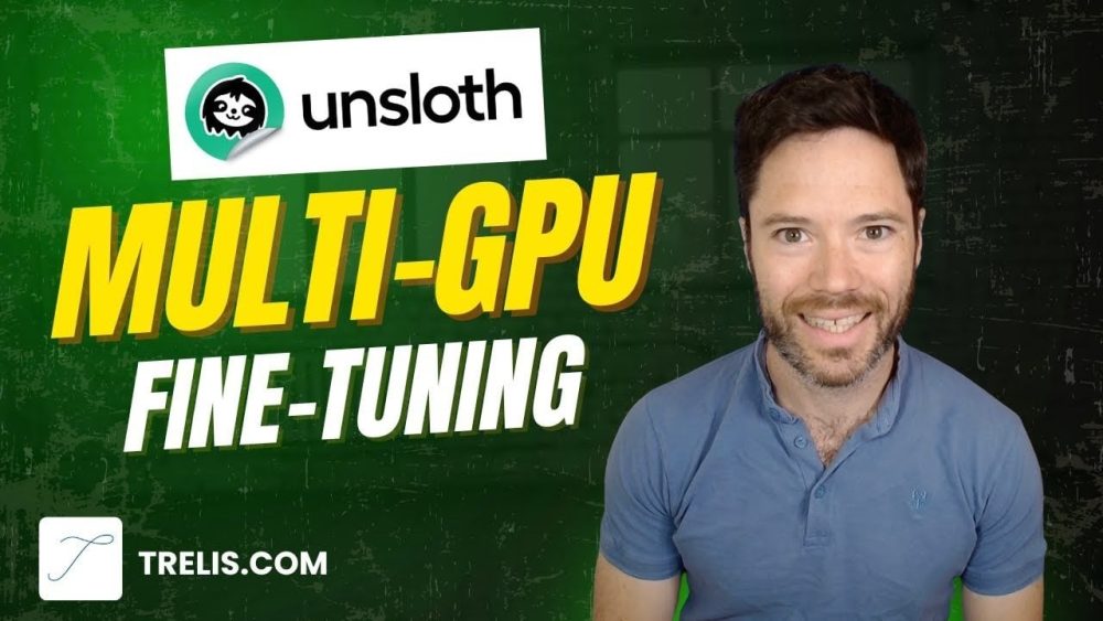 A multi-GPU setup accelerating AI model training performance