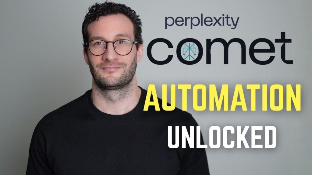 A visual representation of Comet, an AI-powered browser designed to assist with tasks like market research and workflow automation