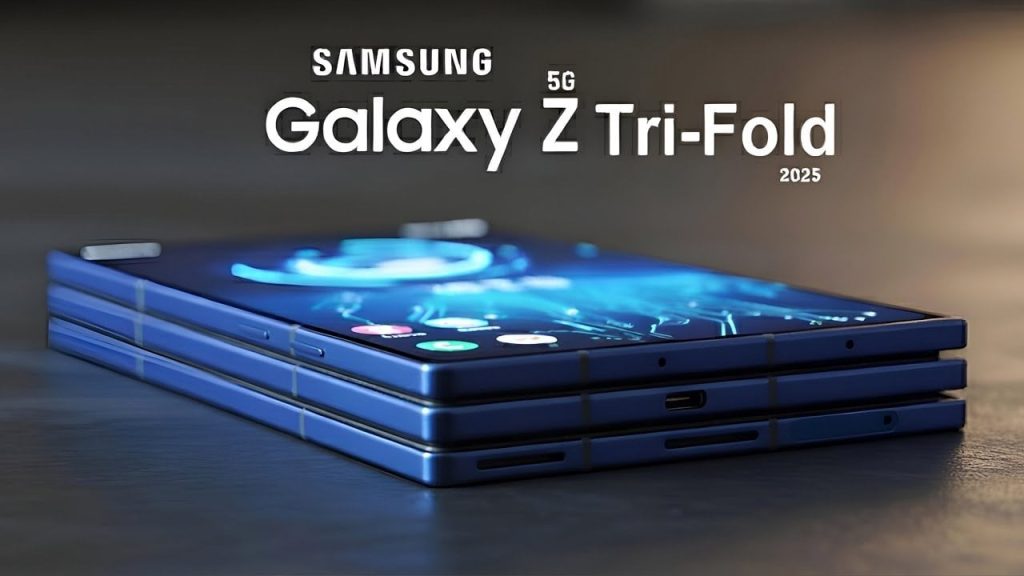 Samsung Galaxy Z Trifold showcasing its dual-hinge foldable design